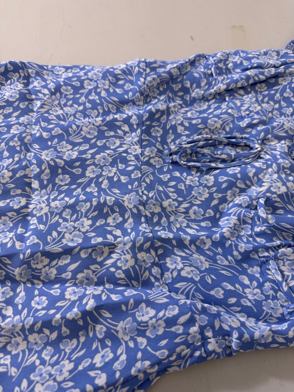 Reformation Marby Dress Blue Floral Asymmetrical Midi Puff Sleeve Size 6 - Picture 6 of 15